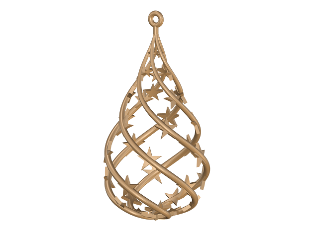 Rain Drop - Christmas Tree Decoration in 14k Rose Gold Plated Brass