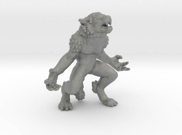 Howling Werewolf miniature model fantasy games dnd in Gray PA12