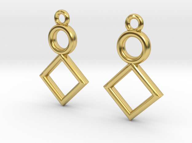 Symbolic 01 [Earrings] in Polished Brass