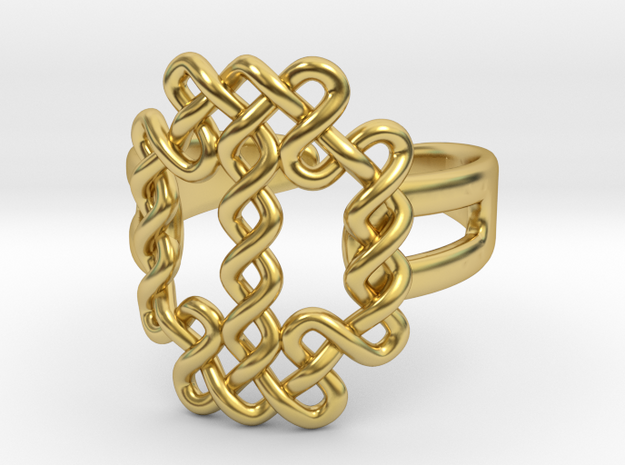 Large knot [open ring] in Polished Brass