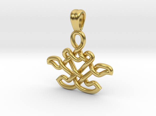 Zen attitude [pendant] in Polished Brass
