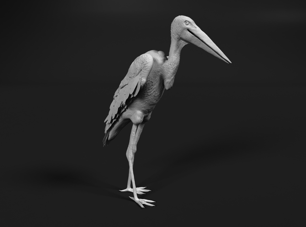 Marabou Stork 1:15 Standing in White Natural Versatile Plastic