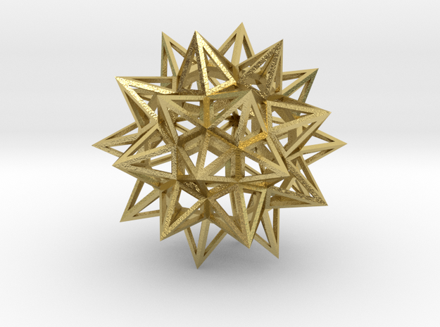 Stellated Truncated Icosahedron (cast metals) in Natural Brass
