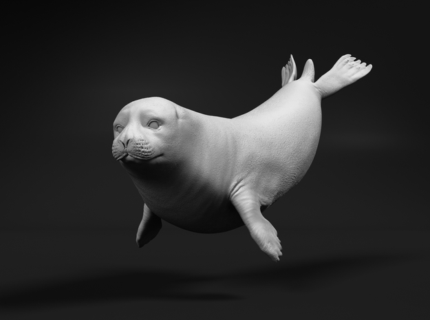 Ringed Seal 1:6 Swimming in White Natural Versatile Plastic