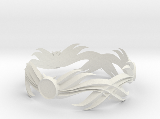 Feathered Bracelet -v1 in White Natural Versatile Plastic