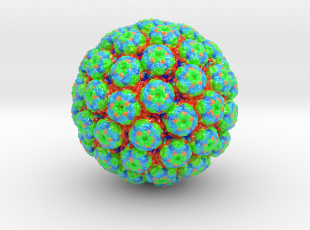 Polyomavirus Colored (3 sizes) in Glossy Full Color Sandstone: Small