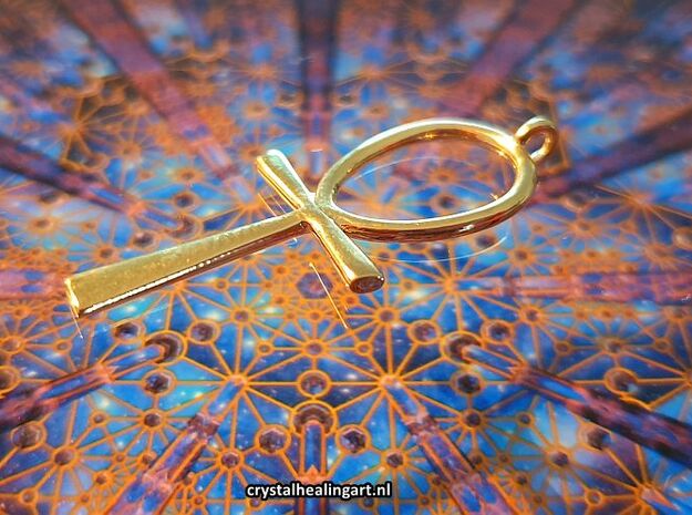 Egyptian Ankh Pendant in 18k Gold Plated Brass