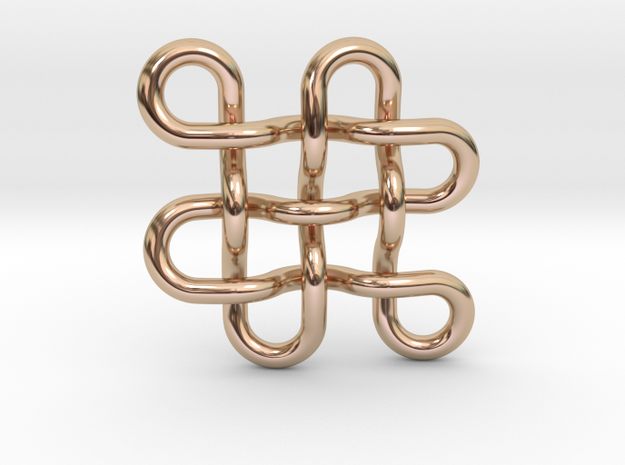 Endless knot / eternal knot / buddha knot medium   in 14k Rose Gold Plated Brass