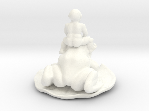 Putti On A Frog  in White Processed Versatile Plastic