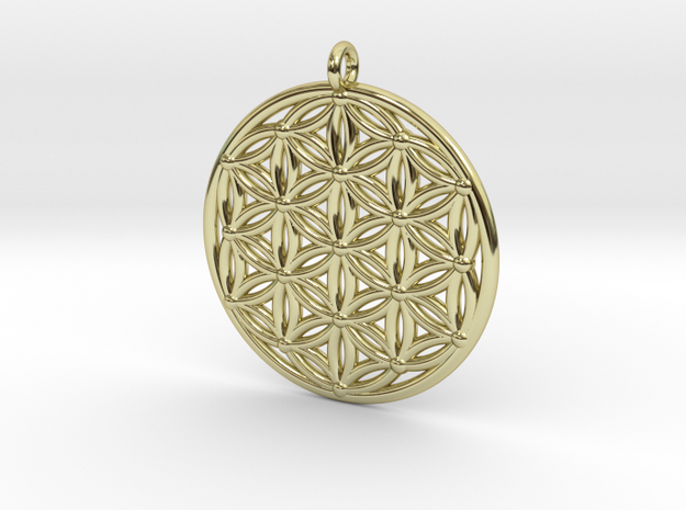Flower of life M Pendant in 18k Gold Plated Brass