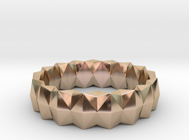 Brilliant Ring_R03 in 14k Rose Gold Plated Brass: 8 / 56.75