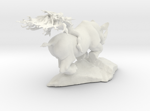 Rhino Rider (3" tall x 10"long) in White Natural Versatile Plastic