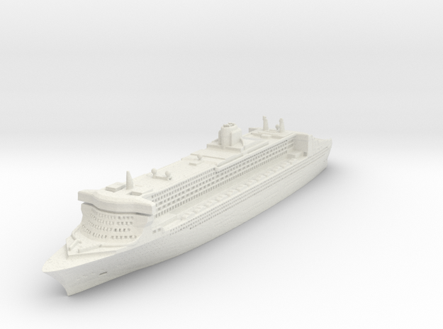 RMS Queen Mary 2 in White Natural Versatile Plastic: 1:2400