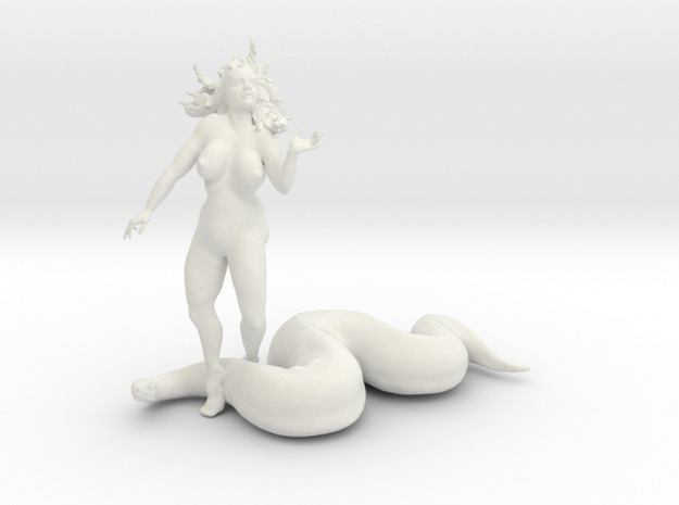 Eve And The Snake  in White Natural Versatile Plastic