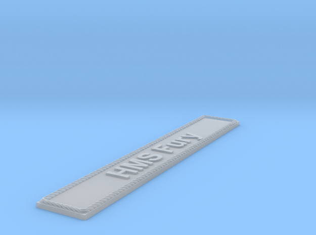 Nameplate HMS Fury in Smoothest Fine Detail Plastic
