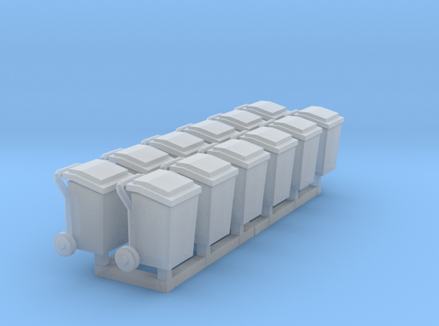 Side loader Garbage cans N scale in Tan Fine Detail Plastic