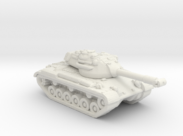 ARVN M47 Patton medium tank white plastic 1:160 sc in White Natural Versatile Plastic