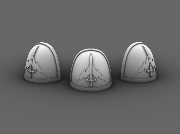 Silver Templar V7 Rimmed Shoulder Pad in Tan Fine Detail Plastic