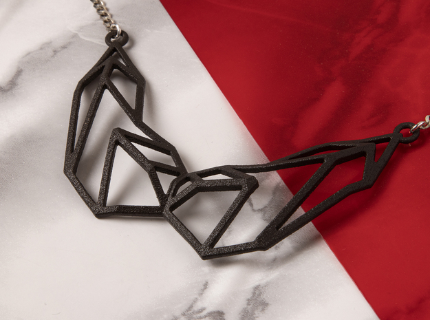 Divided Necklace in Matte Black Steel