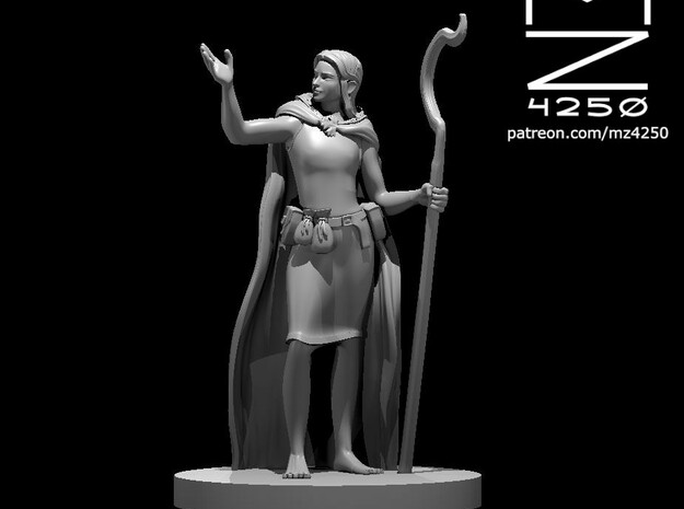 Druid Female in Tan Fine Detail Plastic