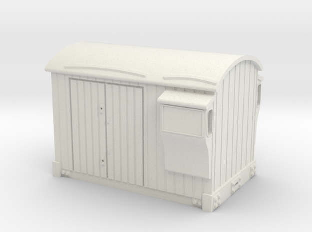 009 Brake Van With Duckets (Body only) in White Natural Versatile Plastic