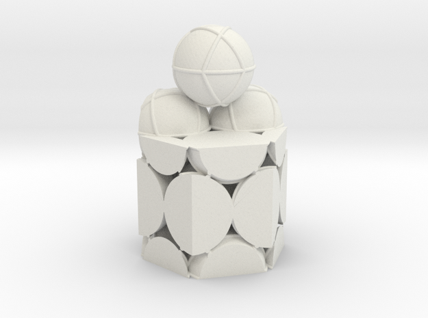 Sphere Packing, 2 Layers (W) in White Natural Versatile Plastic