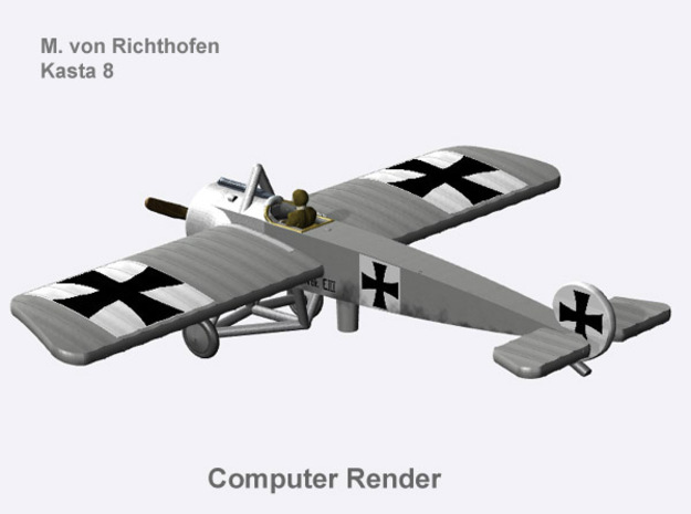 Manfred von Richthofen Fokker E.III (full color) in Natural Full Color Nylon 12 (MJF)