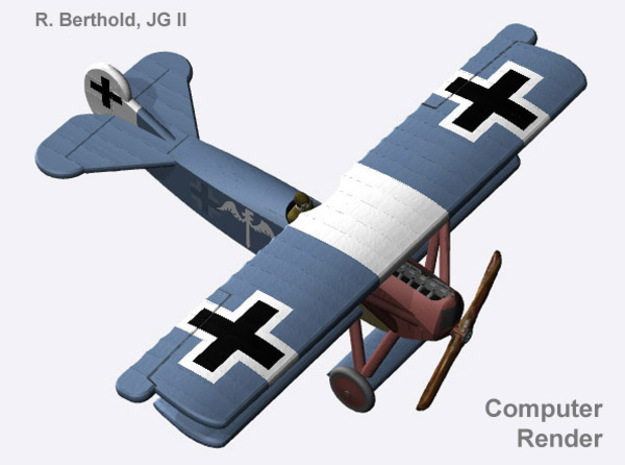 Rudolf Berthold Fokker D.VII (full color) in Natural Full Color Nylon 12 (MJF)