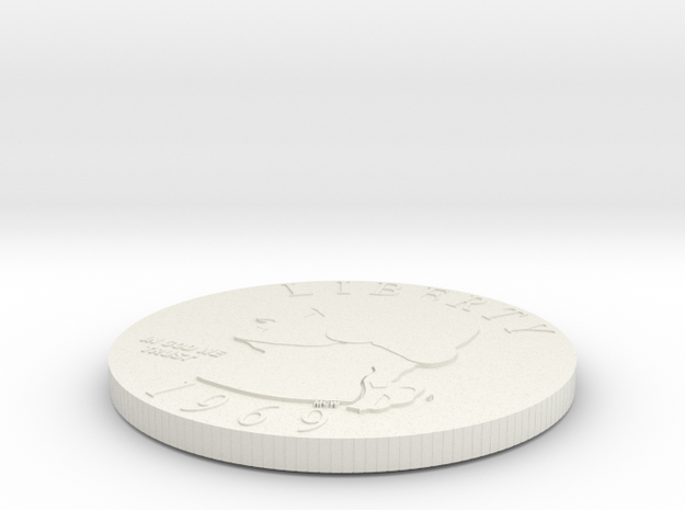 Double Headed Coin in White Natural Versatile Plastic