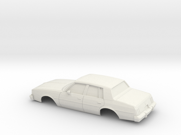 1/25 1984-88 Oldsmobile Cutlass Sedan Shell in White Natural Versatile Plastic