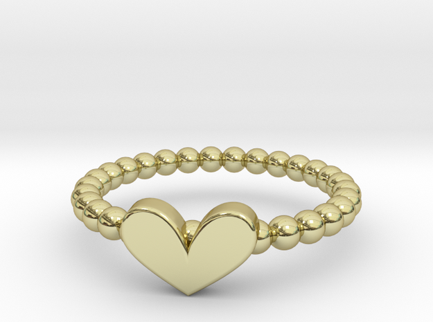 Heart Ring 01 in 18k Gold Plated Brass: 6 / 51.5