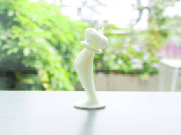 Puffing Chess-King in White Natural Versatile Plastic: Small