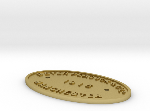 BEYER PEACOCK TENDER PLATE (EIGHTH SCALE) in Natural Brass