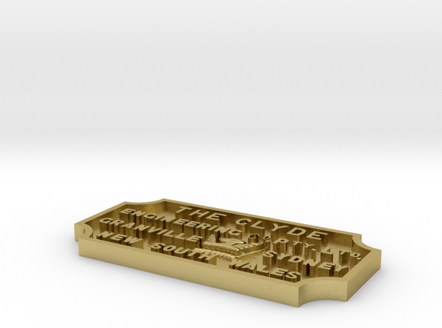 CLYDE ENGINEERING PLATE (1 1/16" SCALE) in Natural Brass