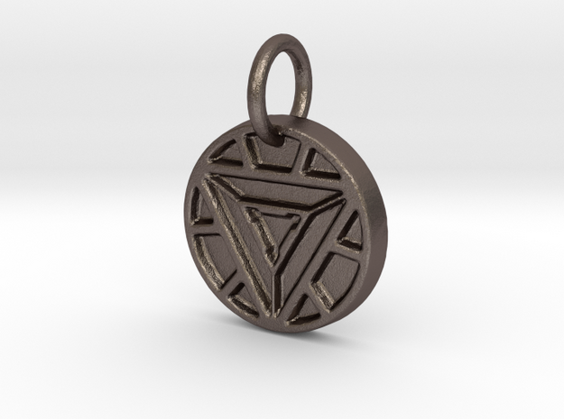 Marvel - Iron Man Arc Reactor (Pendant) - SMALL in Polished Bronzed-Silver Steel