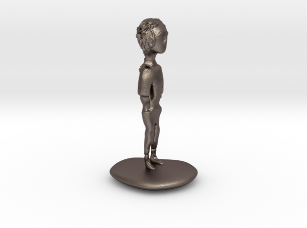 Character on Stone in Polished Bronzed-Silver Steel