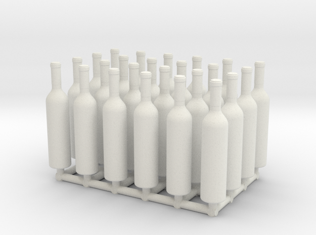 1:24 24 Wine Bottles in White Natural Versatile Plastic
