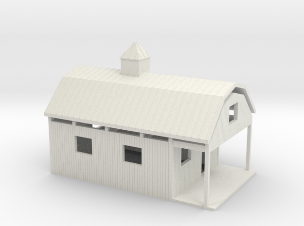 'S Scale' - Shed in White Natural Versatile Plastic