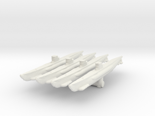 Type VII U-boat in White Natural Versatile Plastic: 1:1800