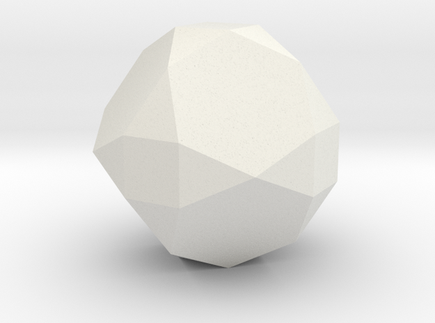 02. Rectified Truncated Octahedron - 1in in White Natural Versatile Plastic