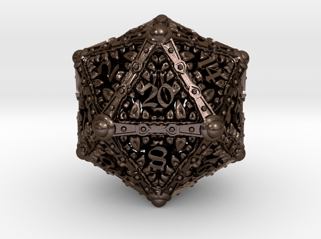 Mimic D20 in Polished Bronze Steel