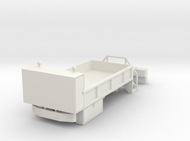 Rail Wheel Service Truck - No Crane 1-50 Scale in White Natural Versatile Plastic