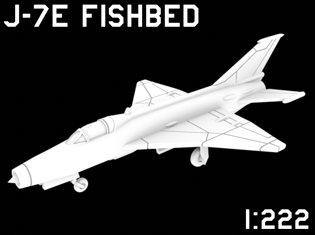 1:222 Scale J-7E Fishbed (Clean, Deployed) in White Natural Versatile Plastic