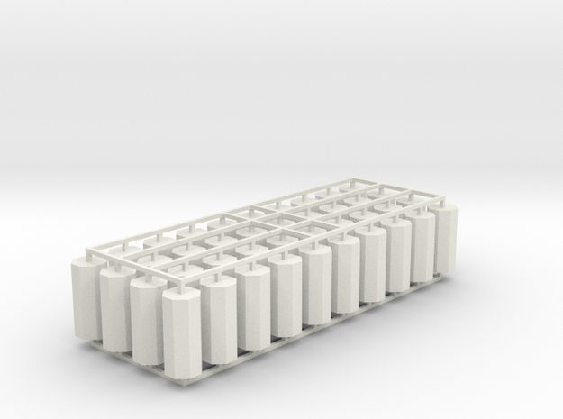 10-Tonnen Stahlbramme 8-eckig 40er Set 1:120 in White Natural Versatile Plastic