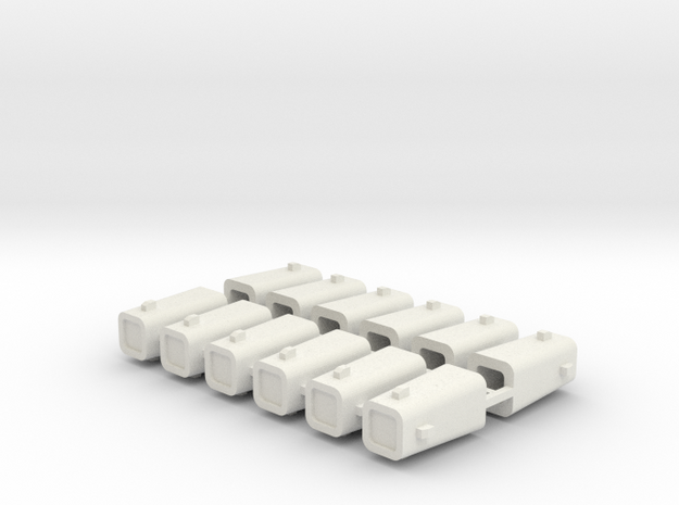 Stahlkokille 4 Zapfen quadratisch mit Guß 12er Set in White Natural Versatile Plastic