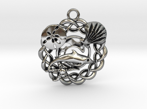 Sea Life pendant with Celtic flair in .925 in Antique Silver