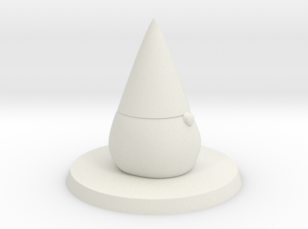 Puffball Gnome in White Natural Versatile Plastic
