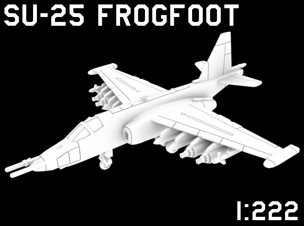 1:222 Scale Su-25 Frogfoot (Loaded, Deployed) in White Natural Versatile Plastic
