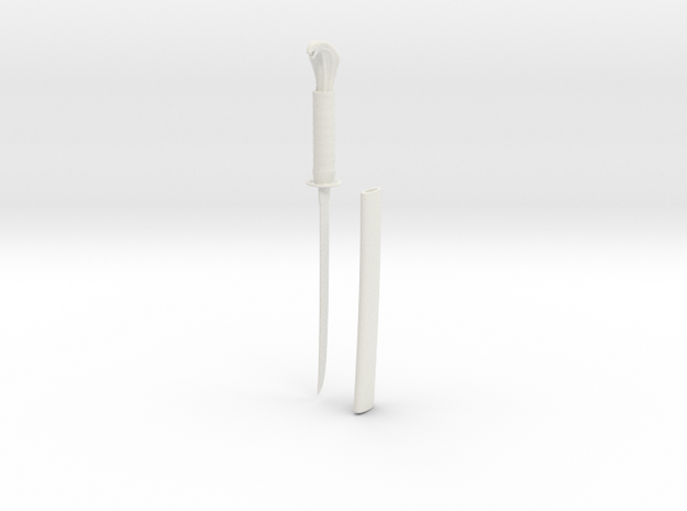 Snake Short Sword Full in White Natural Versatile Plastic