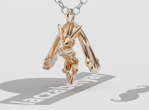 Lopunny Pendant in 14k Rose Gold Plated Brass
